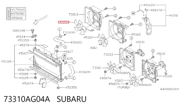 Крыльчатка радиатора охлаждения 73310AG04A Subaru