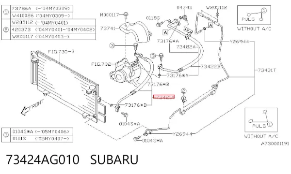  73424AG010 Subaru
