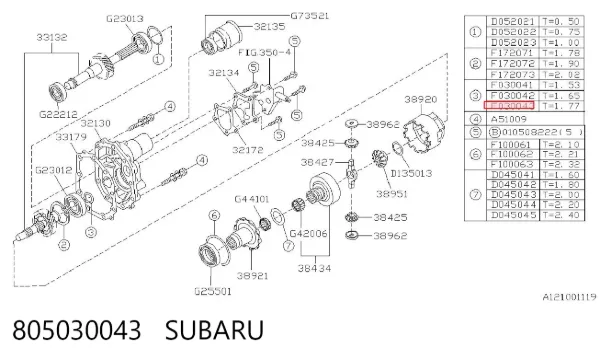  805030043 Subaru