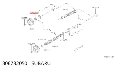 Сальник распредвала двигателя SUBARU 806732050