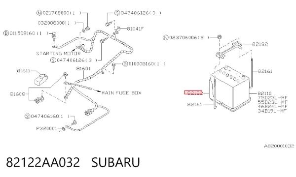  82122AA032 Subaru