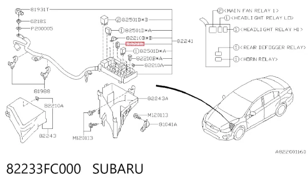  82233FC000 Subaru