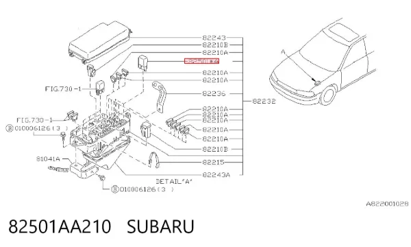  82501AA210 Subaru