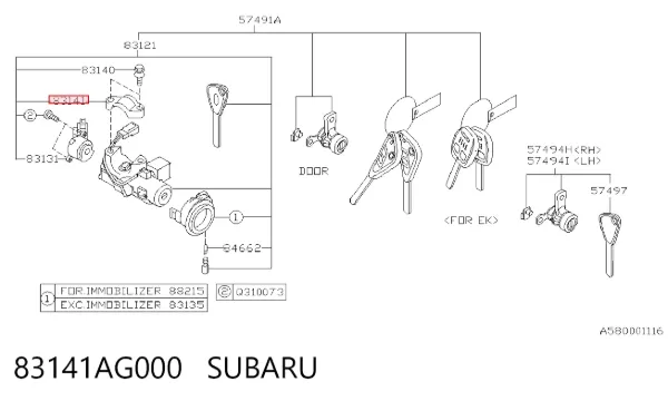  83141AG000 Subaru
