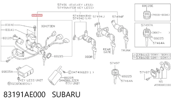 Замок зажигания 83191AE000 Subaru