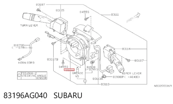 Шлейф руля 83196AG040 Subaru