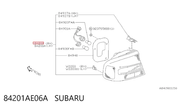 Задний фонарь 84201AE06A Subaru
