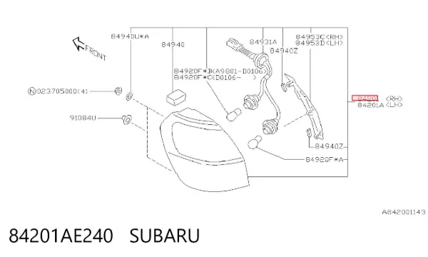 Задний фонарь 84201AE240 Subaru