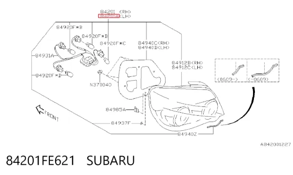 Фонарь задний левый Subaru Impreza II