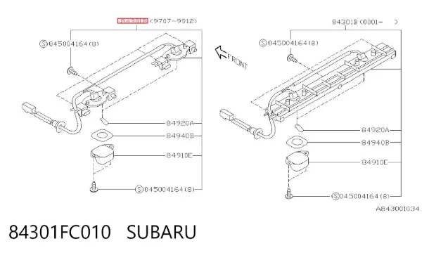 Фонарь подсветки номерного знака 84301FC010 Subaru