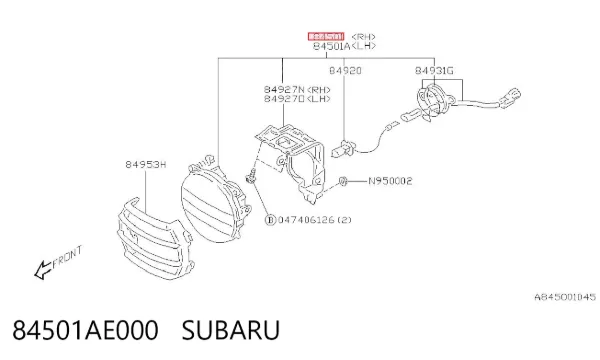 Фара противотуманная правая 84501AE000 Subaru