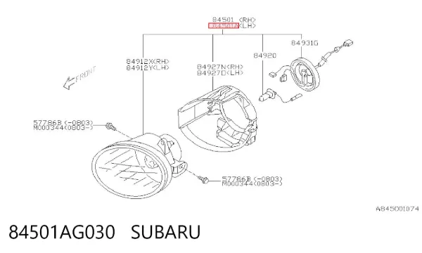 Фара противотуманная левая Subaru Outback III
