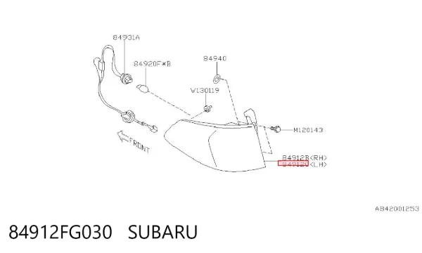 Фонарь задний левый внешний 84912FG030 Subaru