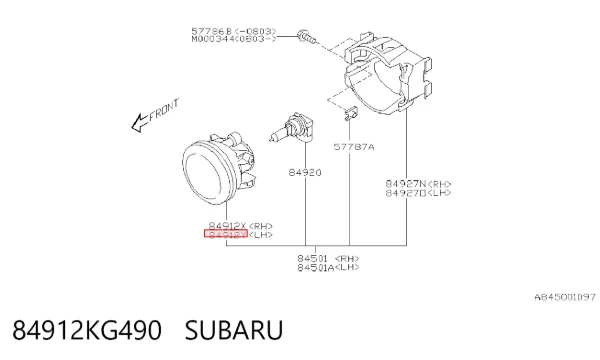 Фара противотуманная левая 84912KG490 Subaru