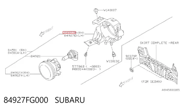  84927FG000 Subaru