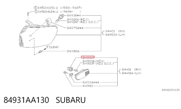 Кнопочный блок управления стеклоподъемником передний правый 84931AA130 Subaru