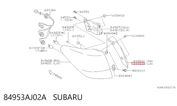  84953AJ02A Subaru