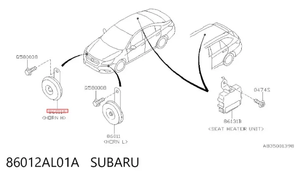 Звуковой сигнал 86012AL01A Subaru