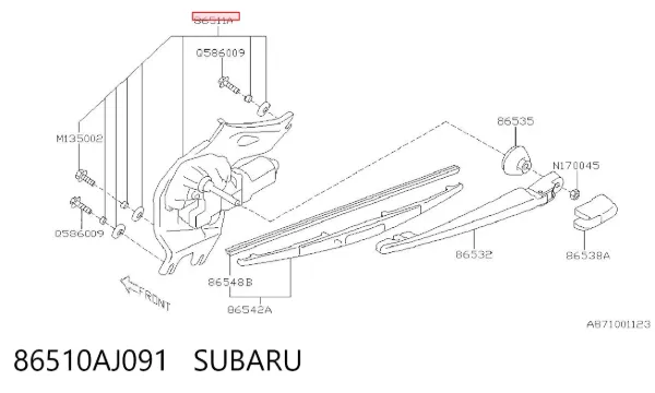 Моторчик заднего дворника 86510AJ091 Subaru