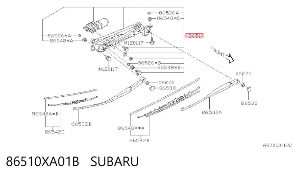 Трапеция дворников 86510XA01B Subaru