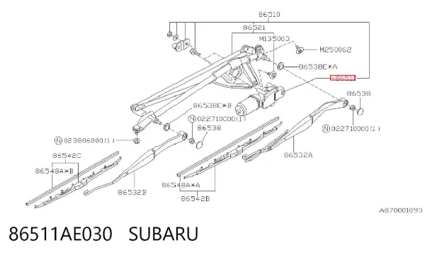 Мотор дворников Subaru Legacy III