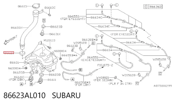  86623AL010 Subaru