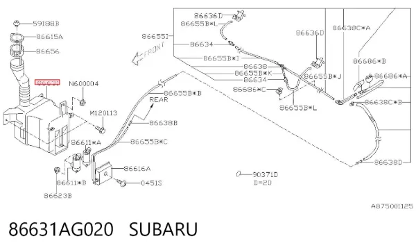 Бачок омывателя 86631AG020 Subaru