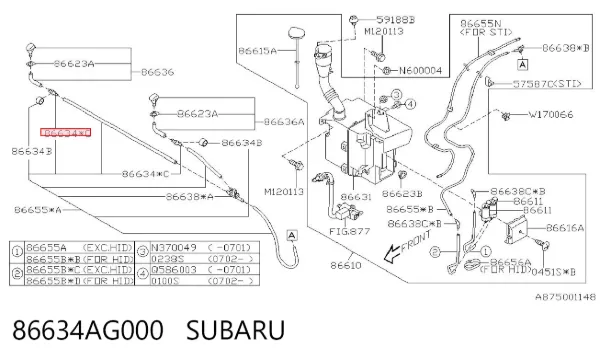  86634AG000 Subaru