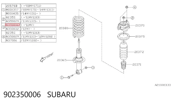 Подшипник задней ступицы 902350006 Subaru