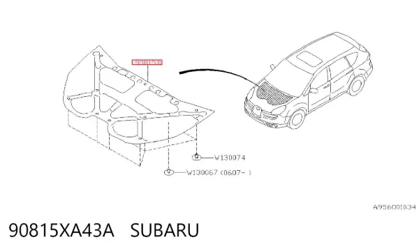 Шумоизоляция капота 90815XA43A Subaru