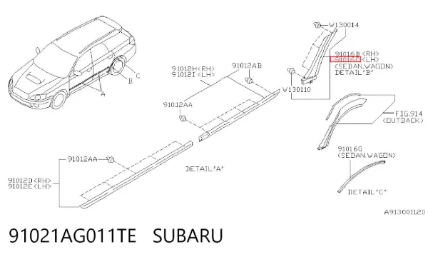  91021AG011TE Subaru