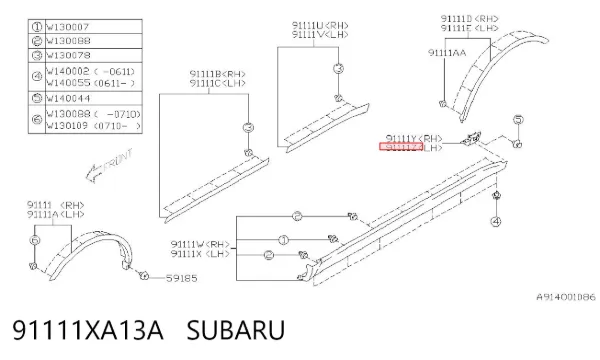  91111XA13A Subaru