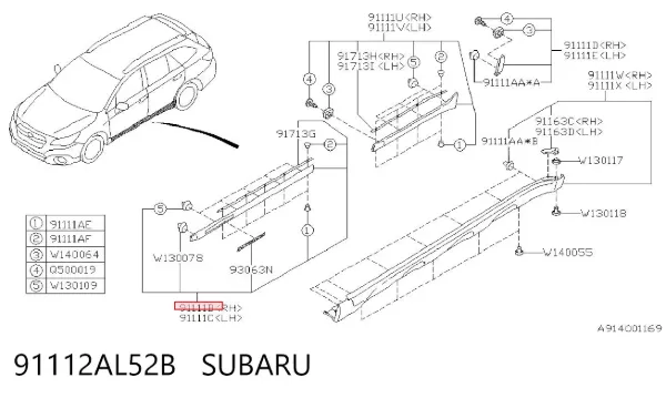  91112AL52B Subaru