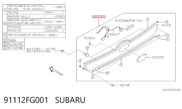  91112FG001 Subaru