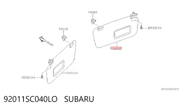 Солнцезащитный козырек 92011SC040LO Subaru