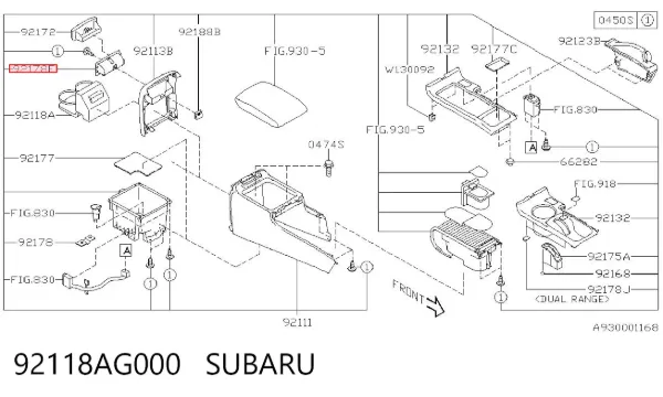  92118AG000 Subaru