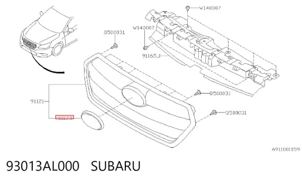 Эмблема решетки радиатора 93013AL000 Subaru