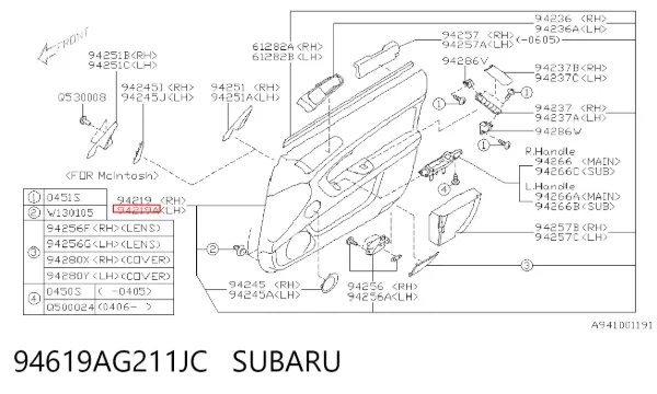  94619AG211JC Subaru