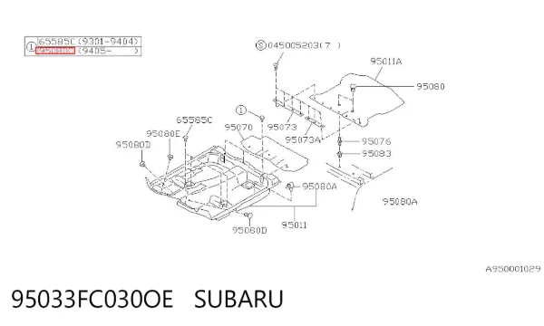 Пистон крепления подкрылок 95033FC030OE Subaru