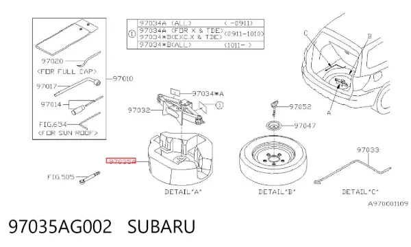  97035AG002 Subaru