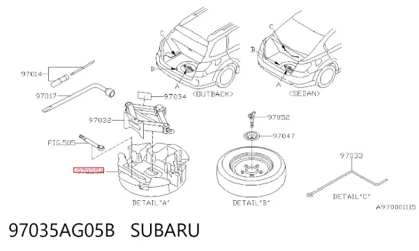  97035AG05B Subaru