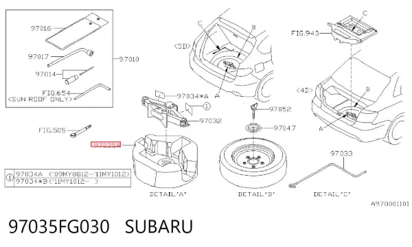  97035FG030 Subaru