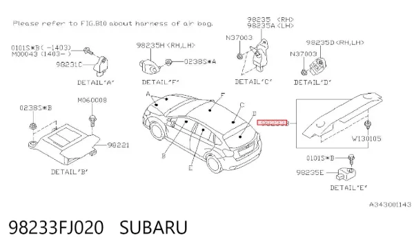  98233FJ020 Subaru