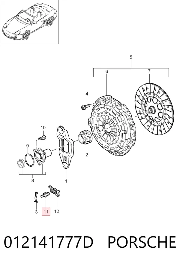 Болт крепления корзины сцепления 012141777D Porsche