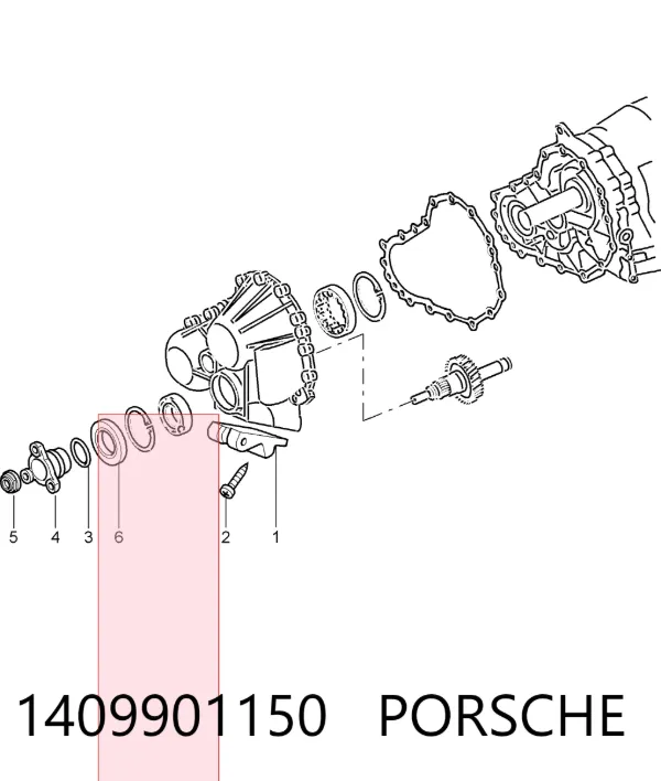 Гайка хвостовика коробки передач 1409901150 Porsche