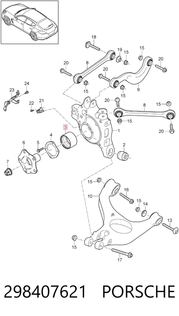 Подшипник ступицы передней/задней 298407621 Porsche