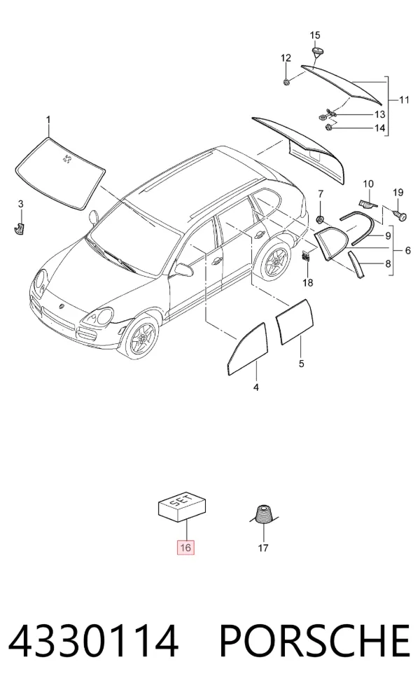 Клей-герметик для стекол 4330114 Porsche
