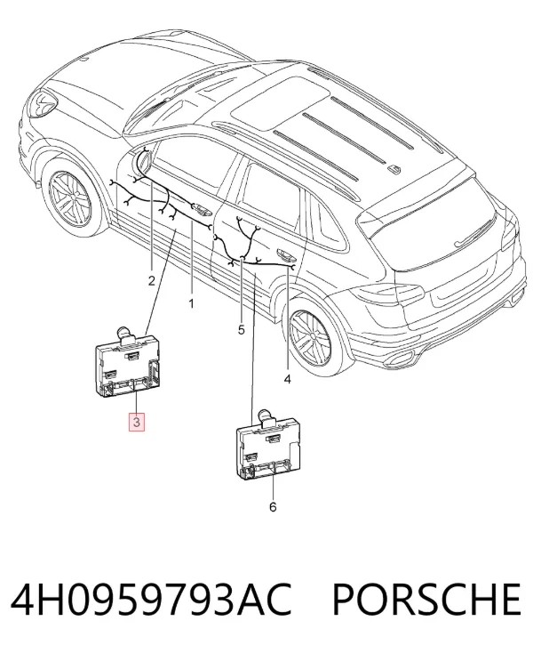 Блок комфорта передней двери 4H0959793AC Porsche