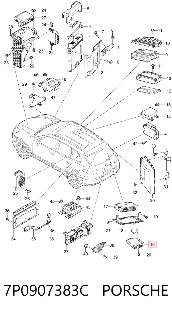 Блок управления фаркопом 7P0907383C Porsche