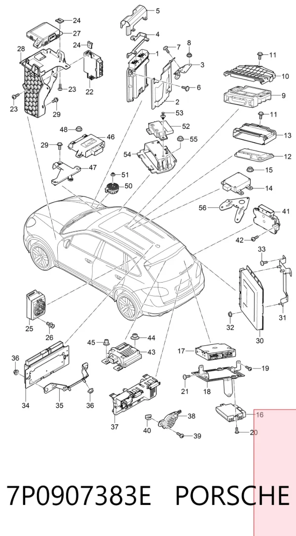Блок управления фаркопом 7P0907383E Porsche